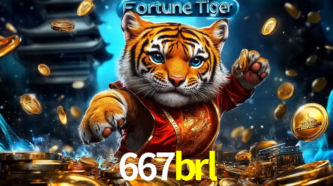 Imagem promocional do jogo de slot Fortune Tiger, com um tigre majestoso em traje tradicional cercado por uma fortuna em moedas de ouro, disponível agora no cassino 667brl.